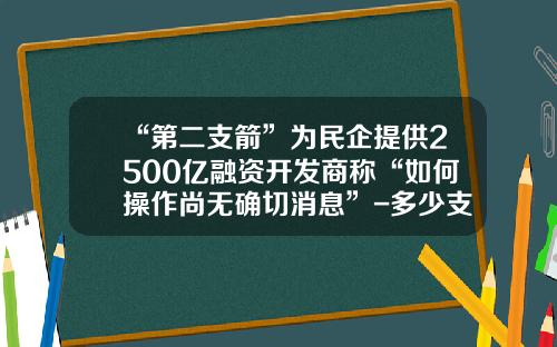 “第二支箭”为民企提供2500亿融资开发商称“如何操作尚无确切消息”-多少支企业债券
