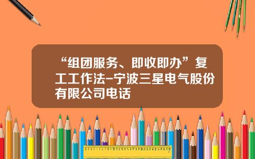“组团服务、即收即办”复工工作法-宁波三星电气股份有限公司电话