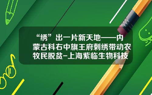 “绣”出一片新天地——内蒙古科右中旗王府刺绣带动农牧民脱贫-上海紫临生物科技发展有限公司