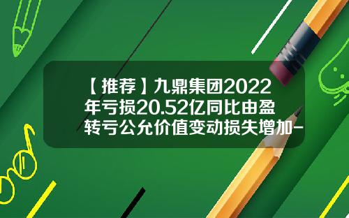 【推荐】九鼎集团2022年亏损20.52亿同比由盈转亏公允价值变动损失增加-九鼎私募基金