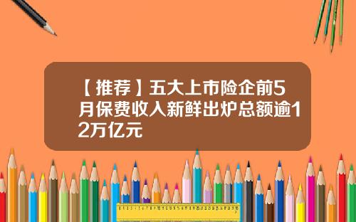 【推荐】五大上市险企前5月保费收入新鲜出炉总额逾12万亿元