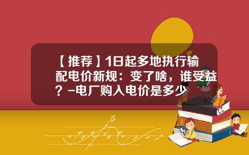 【推荐】1日起多地执行输配电价新规：变了啥，谁受益？-电厂购入电价是多少