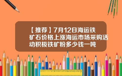 【推荐】7月12日海运铁矿石价格上涨海运市场采购活动积极铁矿粉多少钱一吨