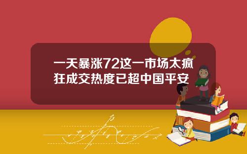 一天暴涨72这一市场太疯狂成交热度已超中国平安