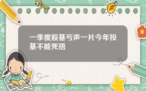 一季度股基亏声一片今年投基不能死捂
