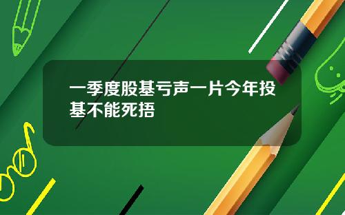 一季度股基亏声一片今年投基不能死捂