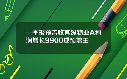 一季报预告收官深物业A利润增长9900成预增王