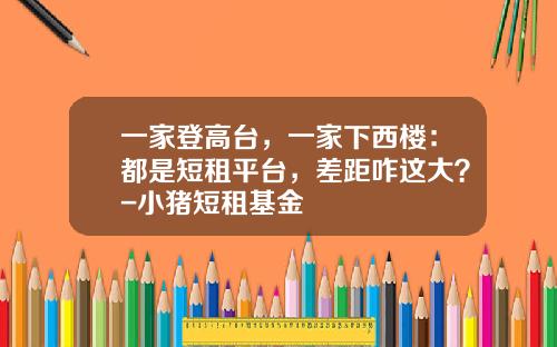 一家登高台，一家下西楼：都是短租平台，差距咋这大？-小猪短租基金