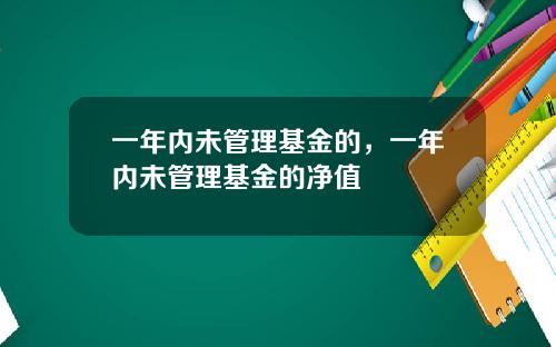 一年内未管理基金的，一年内未管理基金的净值