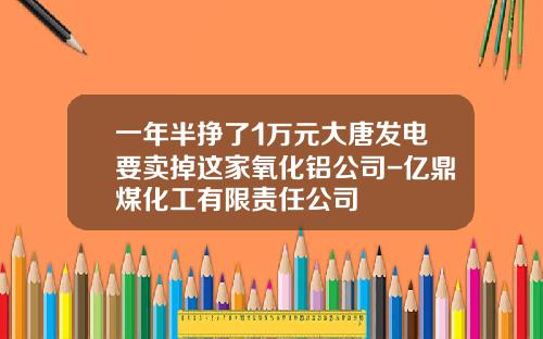一年半挣了1万元大唐发电要卖掉这家氧化铝公司-亿鼎煤化工有限责任公司