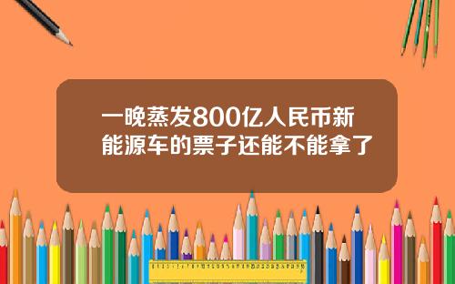 一晚蒸发800亿人民币新能源车的票子还能不能拿了