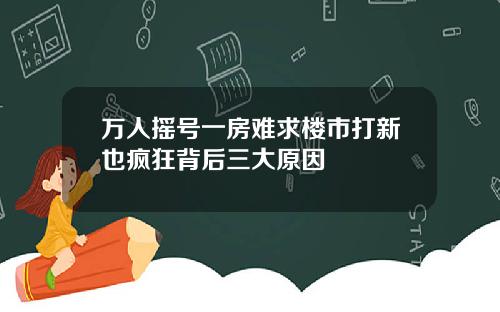万人摇号一房难求楼市打新也疯狂背后三大原因