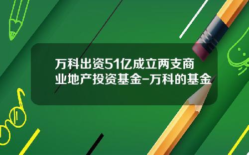 万科出资51亿成立两支商业地产投资基金-万科的基金