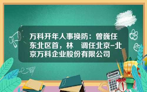 万科开年人事换防：曾巍任东北区首，林曈调任北京-北京万科企业股份有限公司