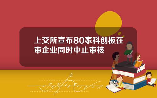 上交所宣布80家科创板在审企业同时中止审核