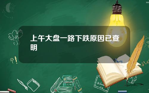 上午大盘一路下跌原因已查明