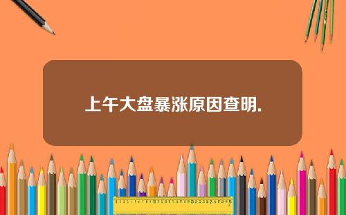 上午大盘暴涨原因查明.