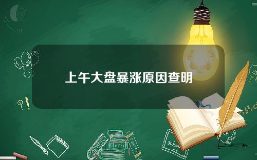 上午大盘暴涨原因查明