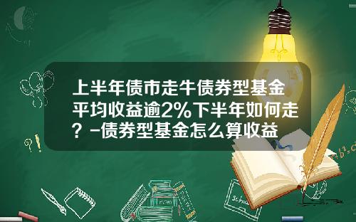 上半年债市走牛债券型基金平均收益逾2%下半年如何走？-债券型基金怎么算收益