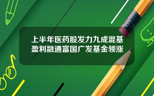 上半年医药股发力九成混基盈利融通富国广发基金领涨