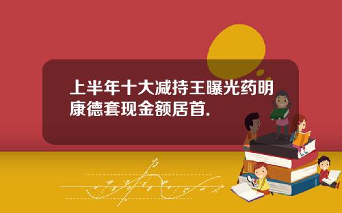 上半年十大减持王曝光药明康德套现金额居首.
