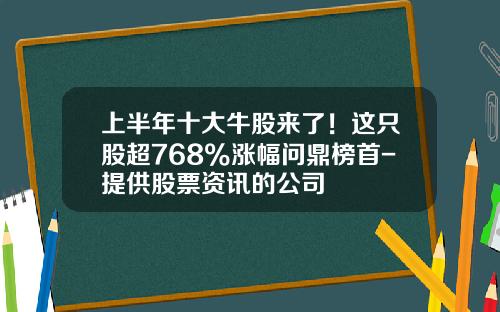 上半年十大牛股来了！这只股超768%涨幅问鼎榜首-提供股票资讯的公司