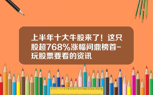 上半年十大牛股来了！这只股超768%涨幅问鼎榜首-玩股票要看的资讯