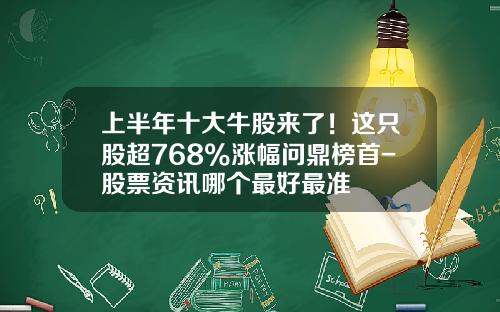 上半年十大牛股来了！这只股超768%涨幅问鼎榜首-股票资讯哪个最好最准