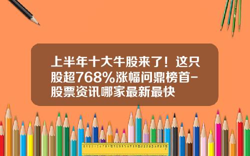 上半年十大牛股来了！这只股超768%涨幅问鼎榜首-股票资讯哪家最新最快