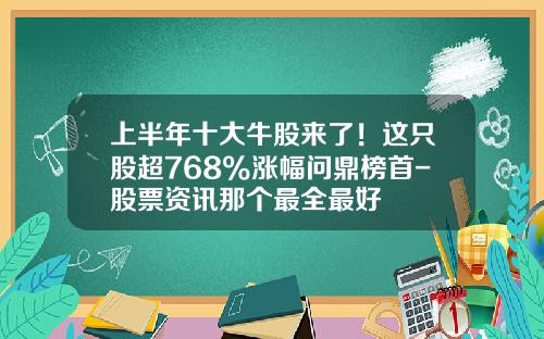上半年十大牛股来了！这只股超768%涨幅问鼎榜首-股票资讯那个最全最好