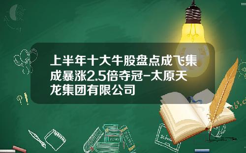 上半年十大牛股盘点成飞集成暴涨2.5倍夺冠-太原天龙集团有限公司