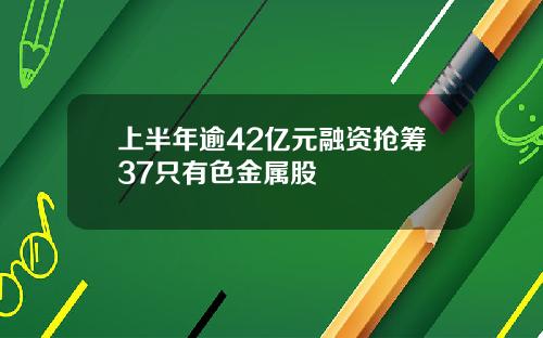 上半年逾42亿元融资抢筹37只有色金属股