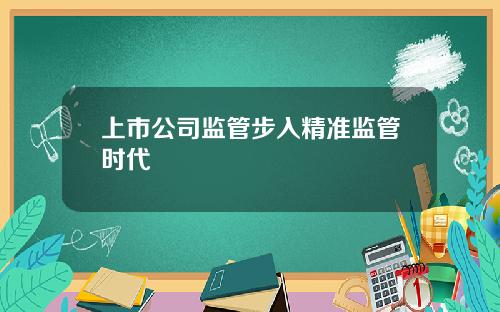上市公司监管步入精准监管时代
