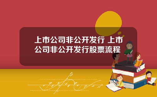 上市公司非公开发行 上市公司非公开发行股票流程