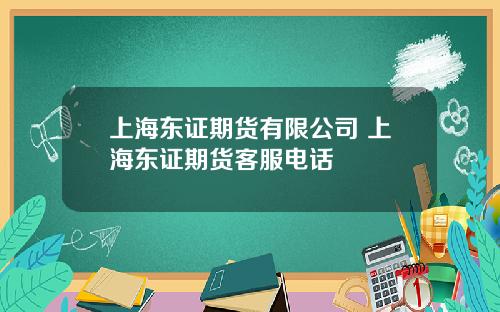 上海东证期货有限公司 上海东证期货客服电话