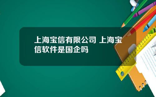上海宝信有限公司 上海宝信软件是国企吗