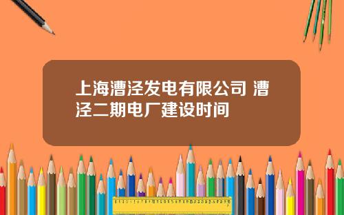 上海漕泾发电有限公司 漕泾二期电厂建设时间
