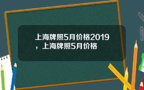 上海牌照5月价格2019，上海牌照5月价格