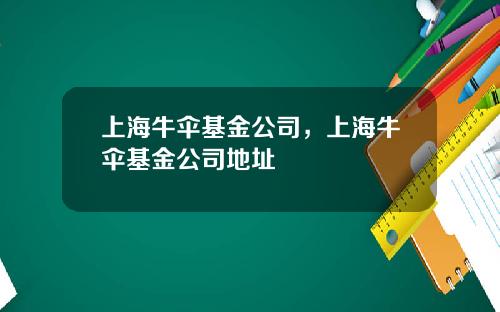 上海牛伞基金公司，上海牛伞基金公司地址