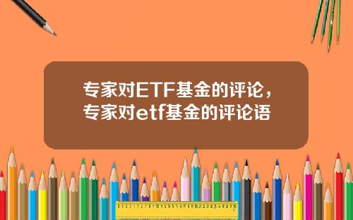 专家对ETF基金的评论，专家对etf基金的评论语