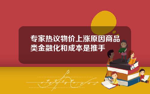 专家热议物价上涨原因商品类金融化和成本是推手