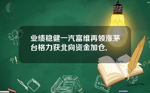 业绩稳健一汽富维再领涨茅台格力获北向资金加仓.