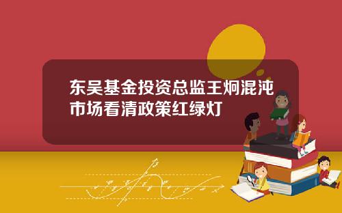 东吴基金投资总监王炯混沌市场看清政策红绿灯