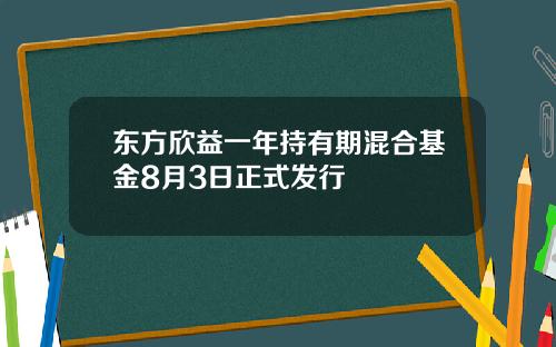 东方欣益一年持有期混合基金8月3日正式发行