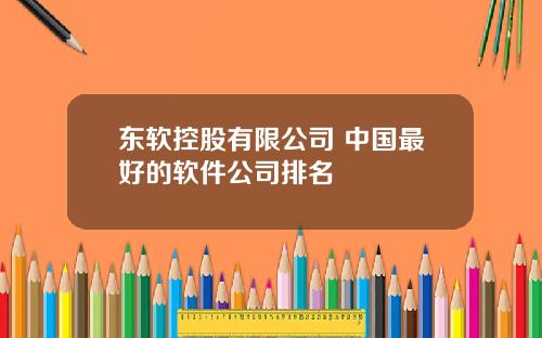 东软控股有限公司 中国最好的软件公司排名