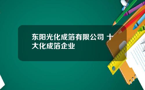 东阳光化成箔有限公司 十大化成箔企业