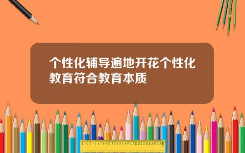 个性化辅导遍地开花个性化教育符合教育本质
