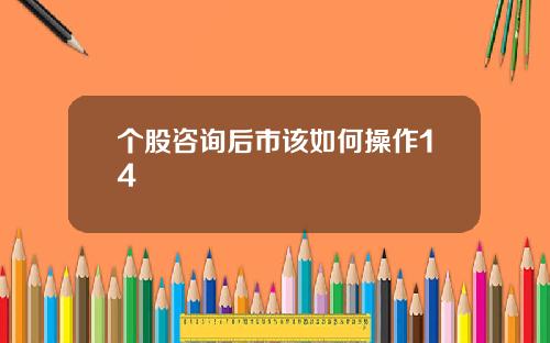 个股咨询后市该如何操作14