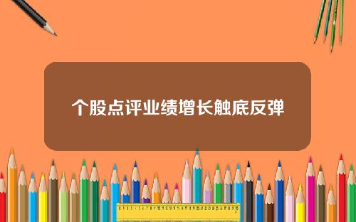 个股点评业绩增长触底反弹