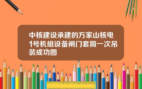 中核建设承建的方家山核电1号机组设备闸门套筒一次吊装成功图